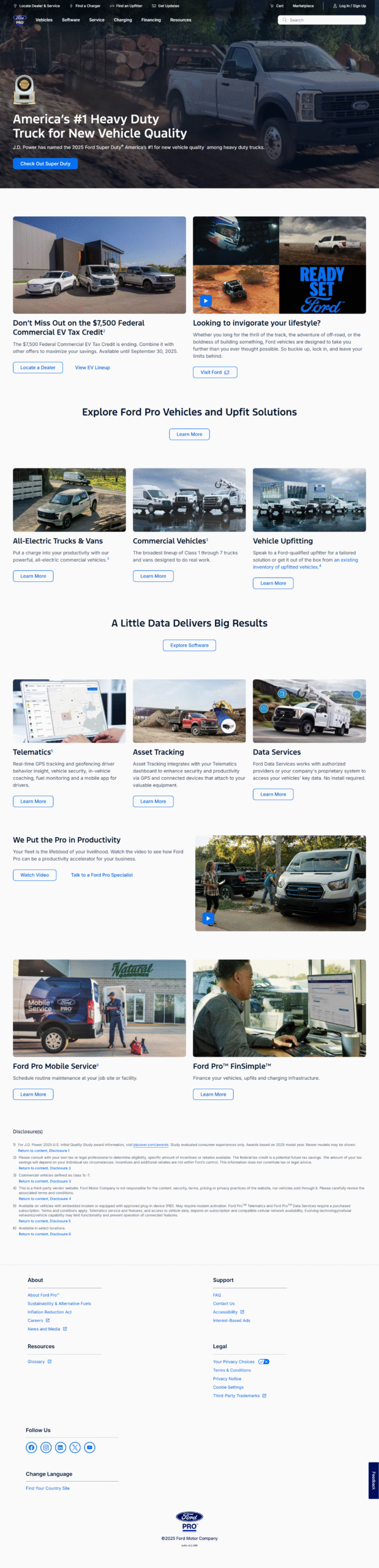 Ford Pro website